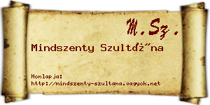 Mindszenty Szultána névjegykártya